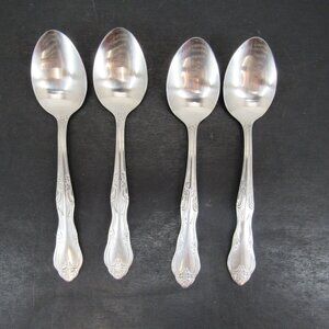 Hanford Forge Stainless Steel Teaspoons Floral Design Set of 4